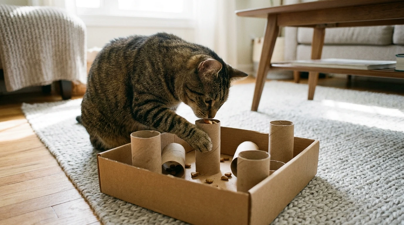 Easy DIY Cat Enrichment: 5 Fun Ideas Using Household Items